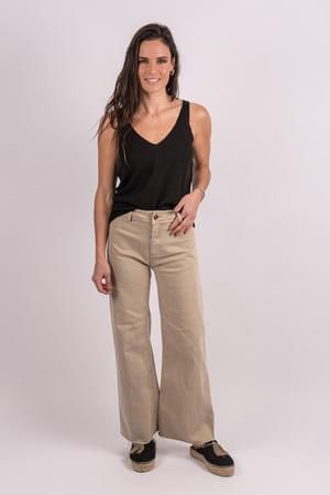 Jeans Mujer Palazzo Flora Beige Froens