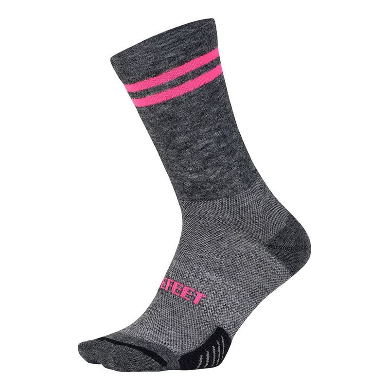 Calcetines-Cyclismo-Wool-Comp-6-Grey-Wool-Hi-Vis-Pink-Defeet